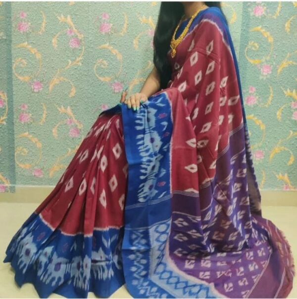 Handloom Ikkat Linen Saree