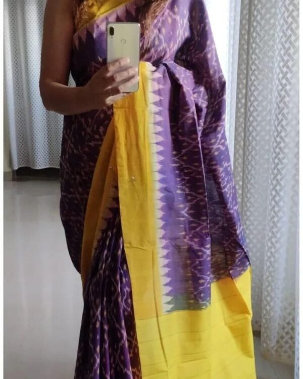 Handloom Ikkat Linen Saree