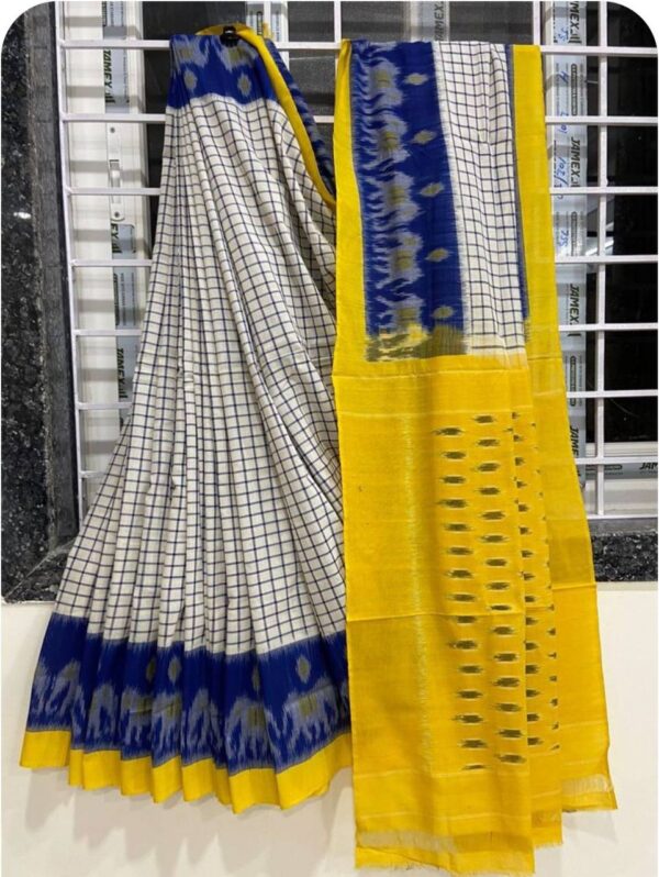 Handloom Ikkat Linen Saree