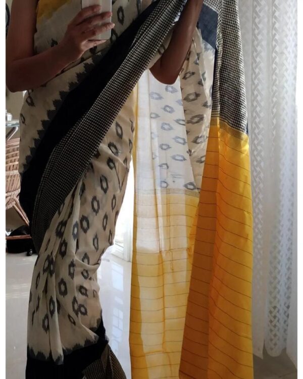 Handloom Ikkat Linen Saree