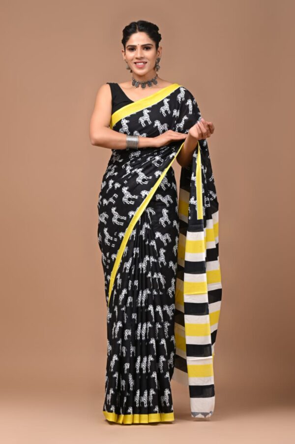 MAHATI Pure Cotton Saree - Black