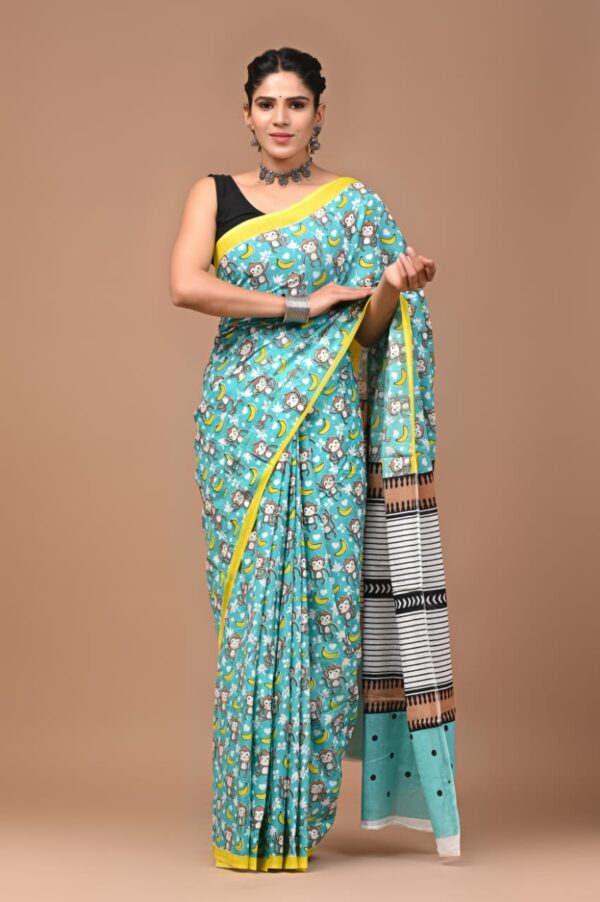 MAHATI Pure Cotton Saree - Blue