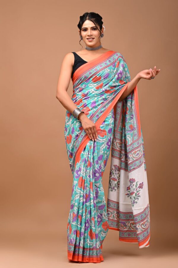 MAHATI Pure Cotton Saree - Blue