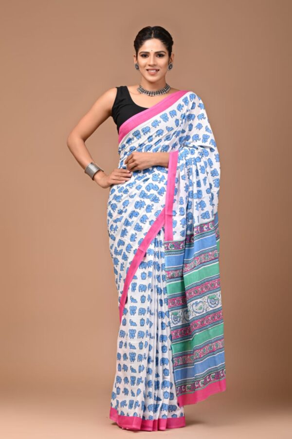 MAHATI Pure Cotton Saree - Blue