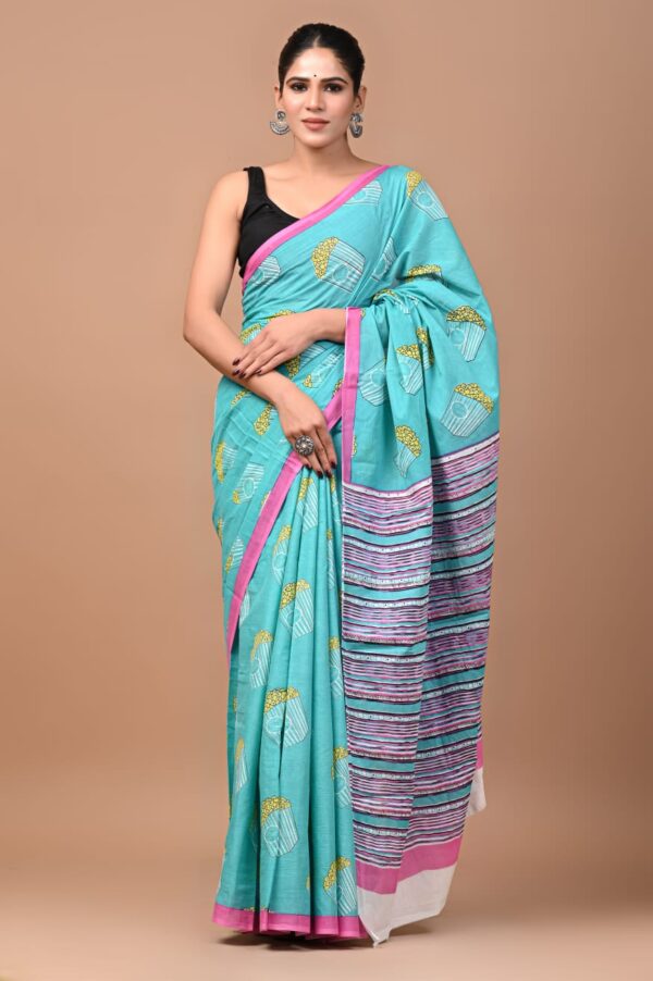 MAHATI Pure Cotton Saree - Blue