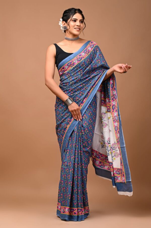 MAHATI Pure Cotton Saree - Blue