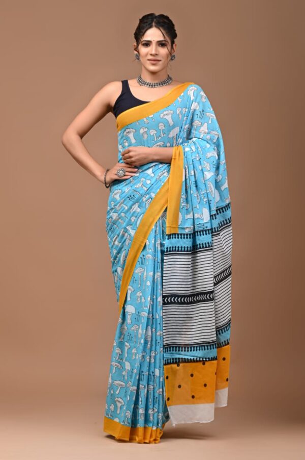 MAHATI Pure Cotton Saree - Blue