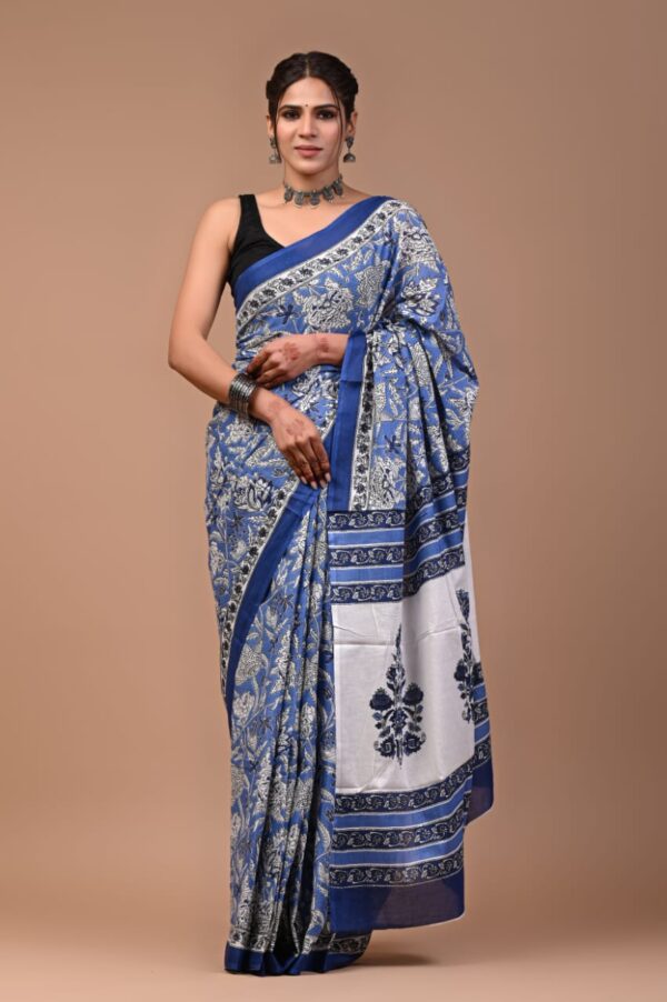 MAHATI Pure Cotton Saree - Blue