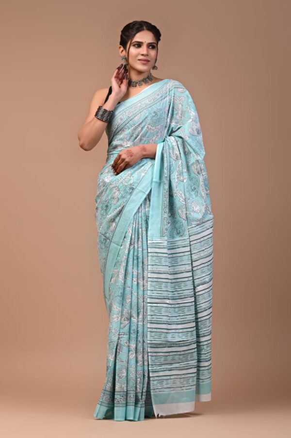 MAHATI Pure Cotton Saree - Blue