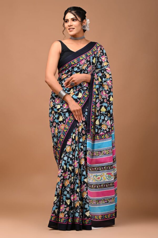 MAHATI Pure Cotton Saree - Black