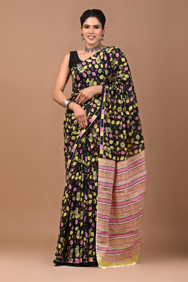 MAHATI Pure Cotton Saree - Black