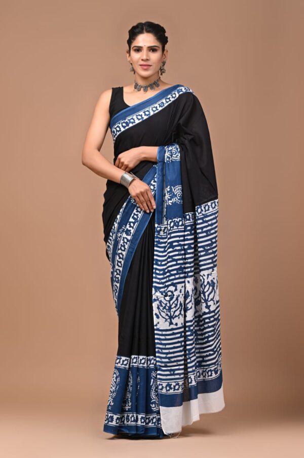 MAHATI Pure Cotton Saree - Black