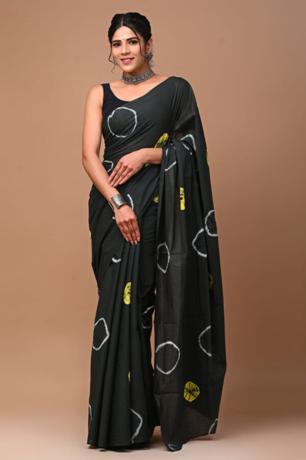 MAHATI Pure Cotton Saree - Black