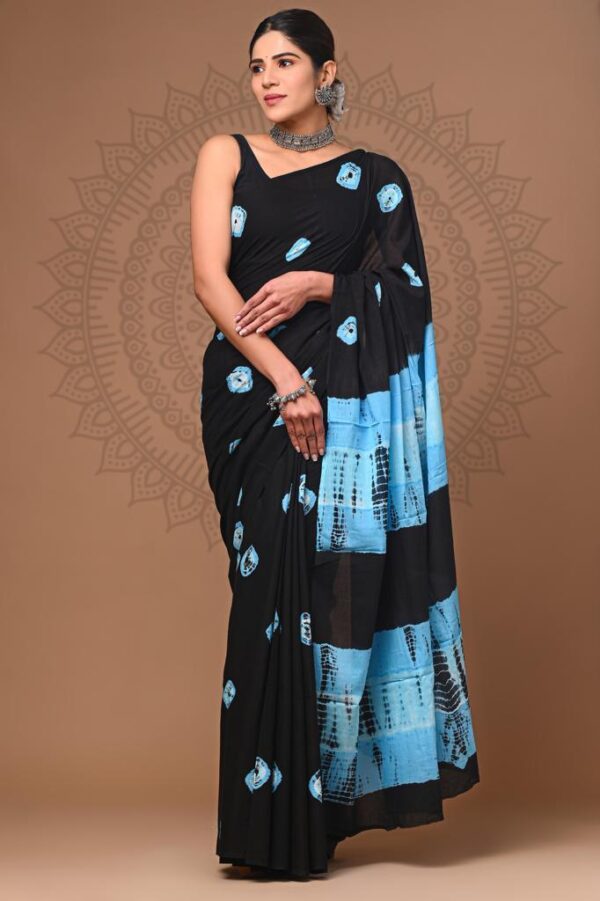 MAHATI Pure Cotton Saree - Black