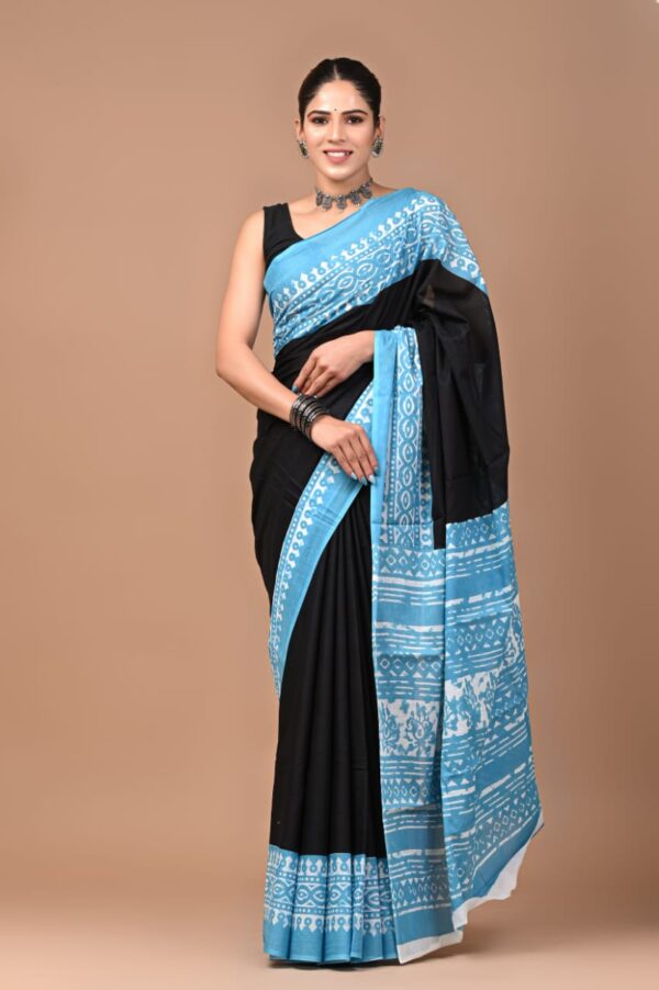 MAHATI Pure Cotton Saree - Black