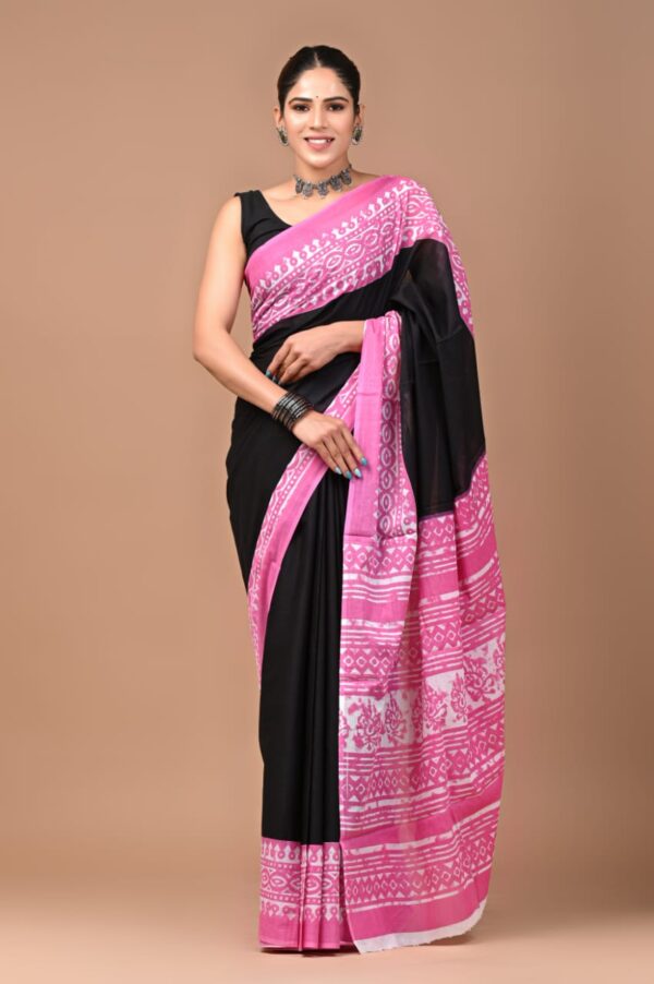 MAHATI Pure Cotton Saree - Black