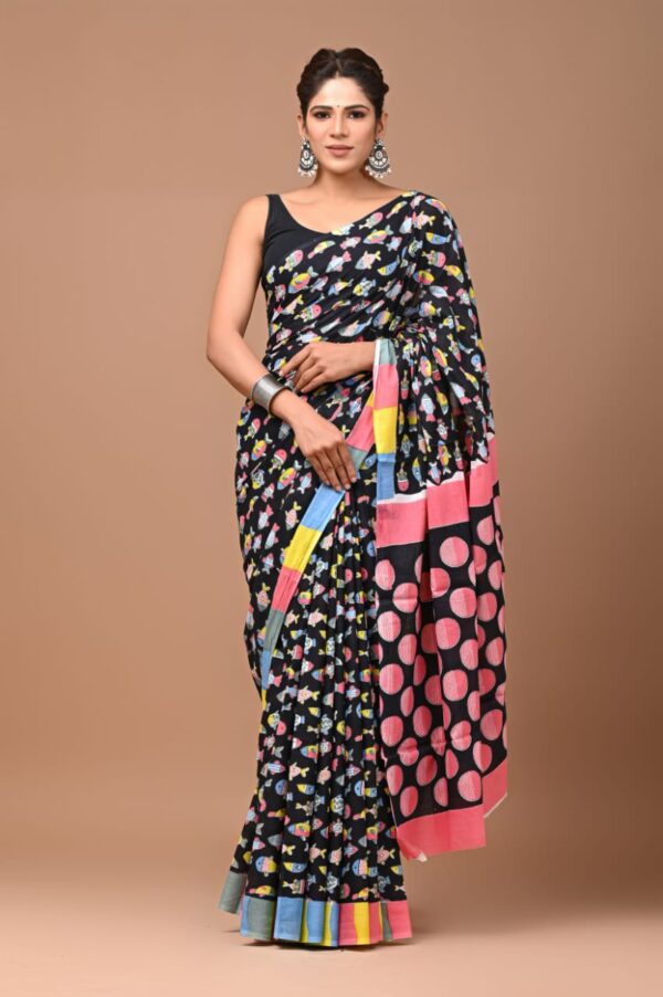 MAHATI Pure Cotton Saree - Black