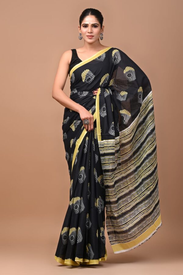 MAHATI Pure Cotton Saree - Black