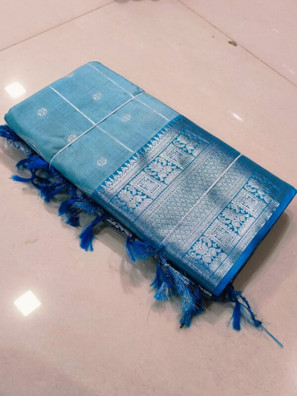 Kanjivaram Handloom Soft Silk Saree - Blue