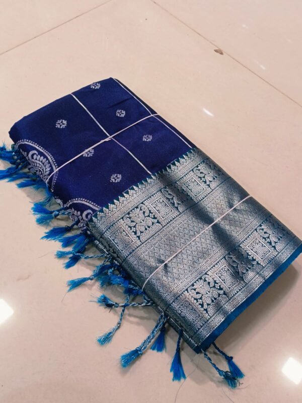 Kanjivaram Handloom Soft Silk Saree - Blue