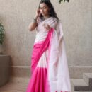 Floral Printed Soft Linen Saree