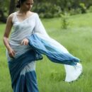 Floral Printed Soft Linen Saree