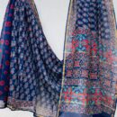 Chanderi Silk Saree - Hand Block Print