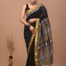 Maheshwari Silk Saree - Hand Block Print