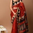 Maheshwari Silk Saree - Hand Block Print