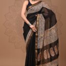Maheshwari Silk Saree - Hand Block Print