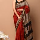 Maheshwari Silk Saree - Hand Block Print