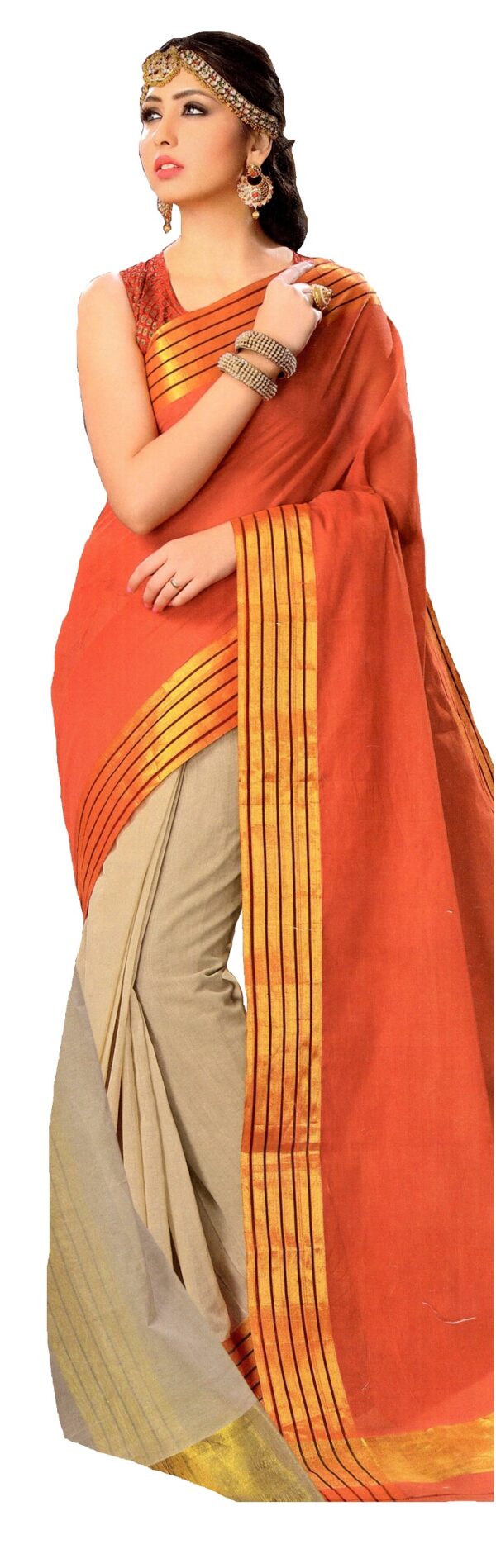 Pure Handloom Cotton Saree - Red