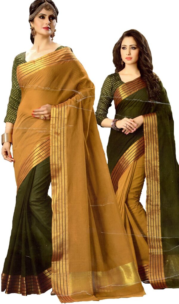 Pure Handloom Cotton Saree - Green