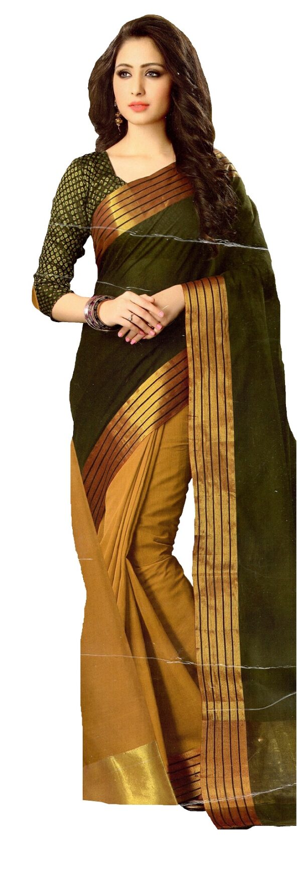 Pure Handloom Cotton Saree - Green