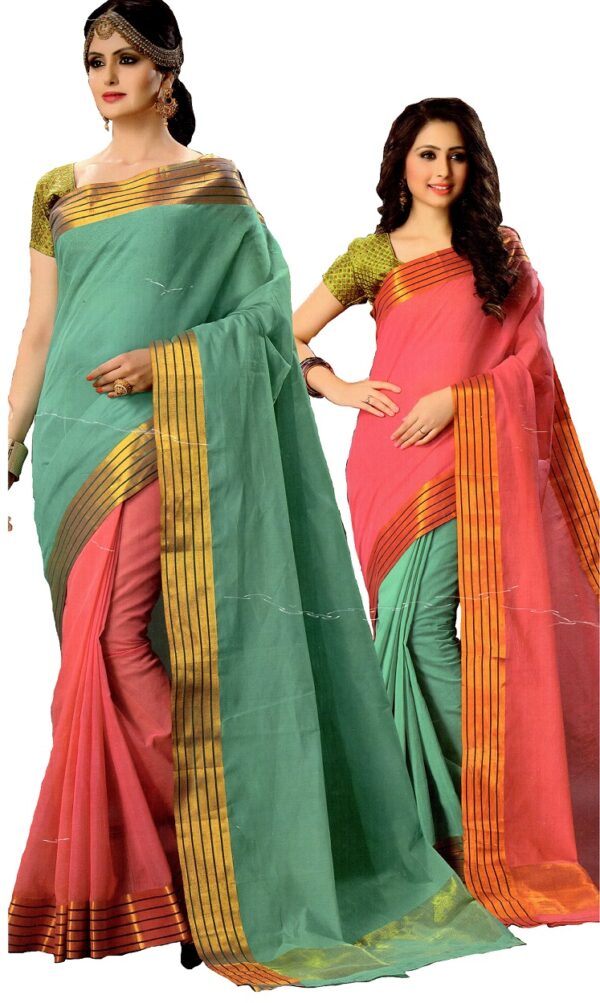 Pure Handloom Cotton Saree - Peach