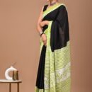 Pure Cotton Mulmul Saree - Black
