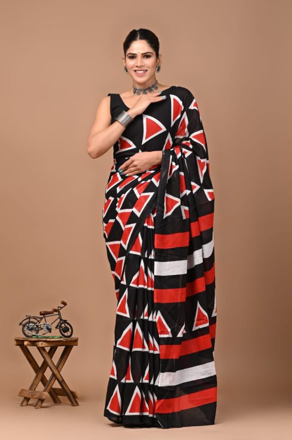 Pure Cotton Mulmul AB2:AB20aree - Black