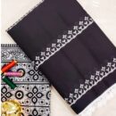 Pure Cotton Mulmul Saree - Black