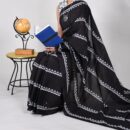 Pure Cotton Mulmul Saree - Black