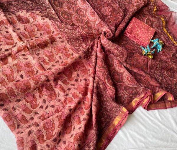 Kota Doria Saree - pink