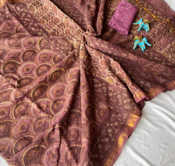 Kota Doria Saree - pink