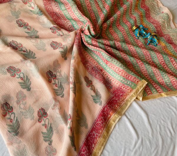 Kota Doria Saree - pink
