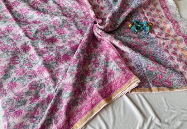 Kota Doria Saree - pink