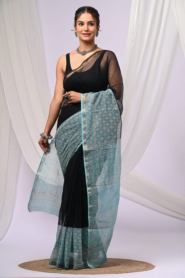 Kota Doria Saree - black