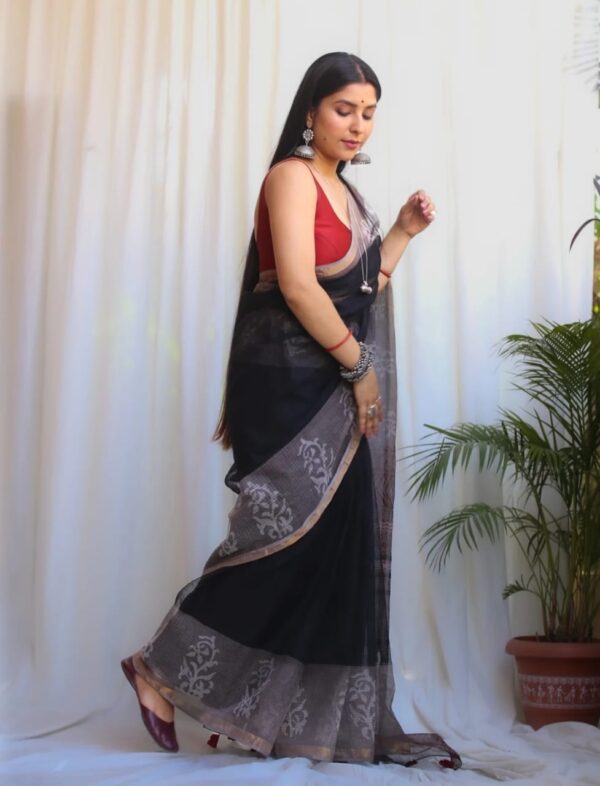 Kota Doria Saree - black