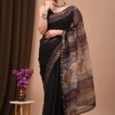 Kota Doria Saree - black