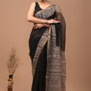 Kota Doria Saree - black