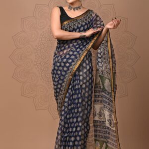 Kota Doria Saree - blue