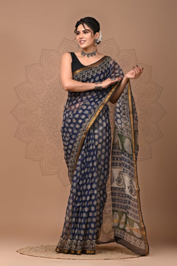 Kota Doria Saree - blue
