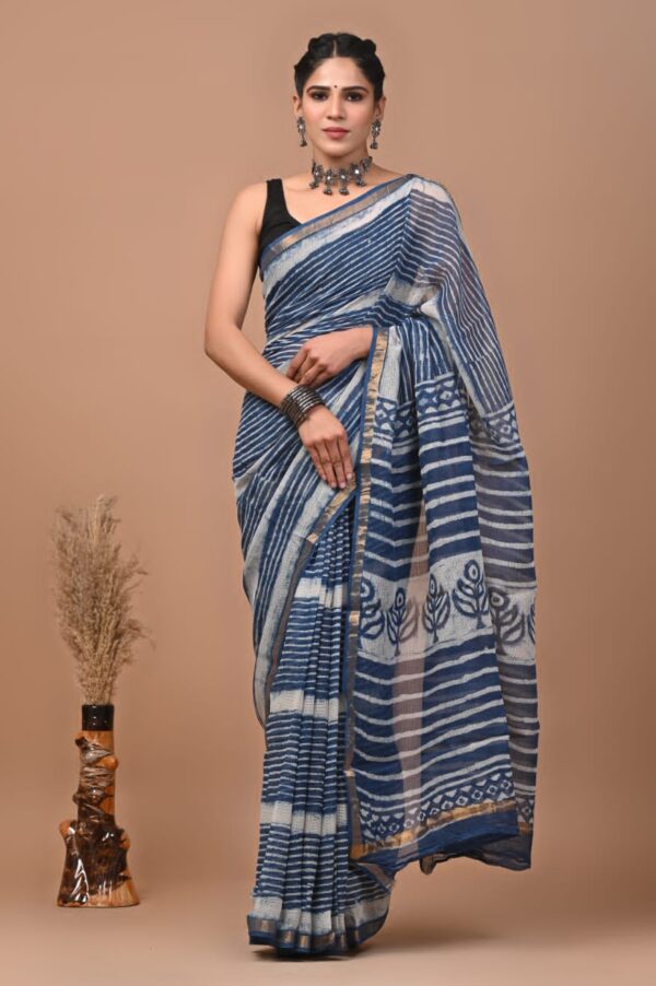 Kota Doria Saree - blue